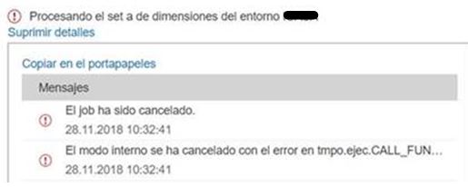 error en dimension